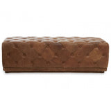 Hoxton Tufted Leather Rectangle Ottoman