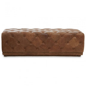 Hoxton Tufted Leather Rectangle Ottoman