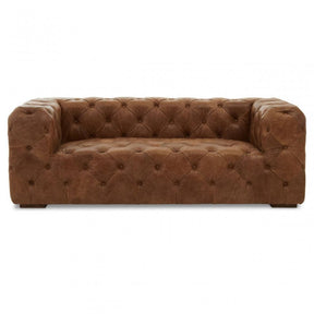 Hoxton Three Seat Tufted Leather Sofa