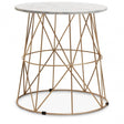 Mandoli White Marble Round Side Table