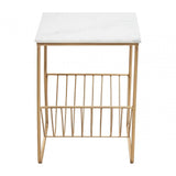 Mandoli White Marble Rack Side Table