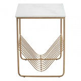 Mandoli White Marble Rack Side Table
