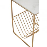 Mandoli White Marble Rack Side Table