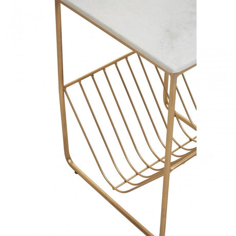 Mandoli White Marble Rack Side Table