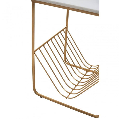 Mandoli White Marble Rack Side Table