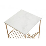 Mandoli White Marble Rack Side Table