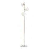 Karter Chrome Finish And White Glass Floor Lamp