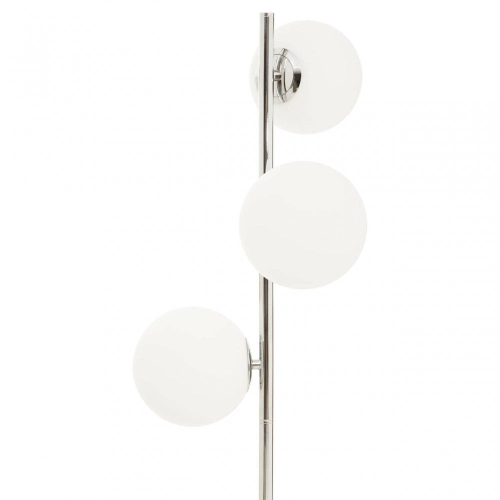 Karter Chrome Finish And White Glass Floor Lamp