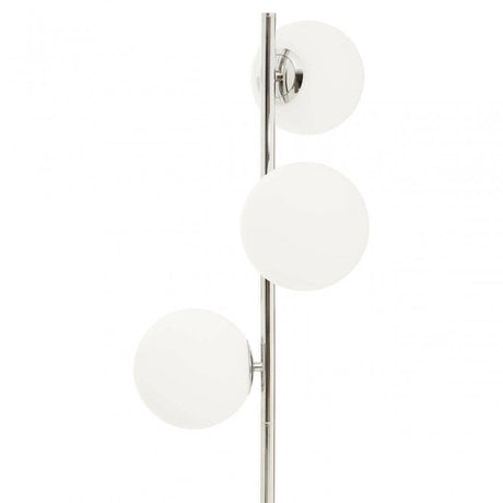 Karter Chrome Finish And White Glass Floor Lamp
