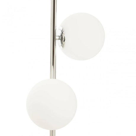 Karter Chrome Finish And White Glass Floor Lamp
