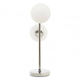 Karter White Glass With Chrome Table Lamp