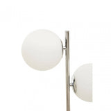Karter White Glass With Chrome Table Lamp