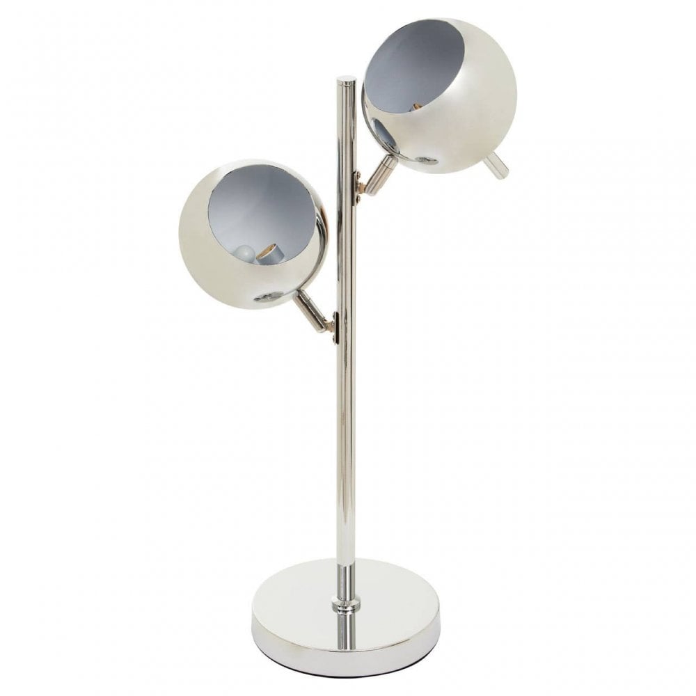 Karter  Chrome Finish  Table Lamp With Two Lights