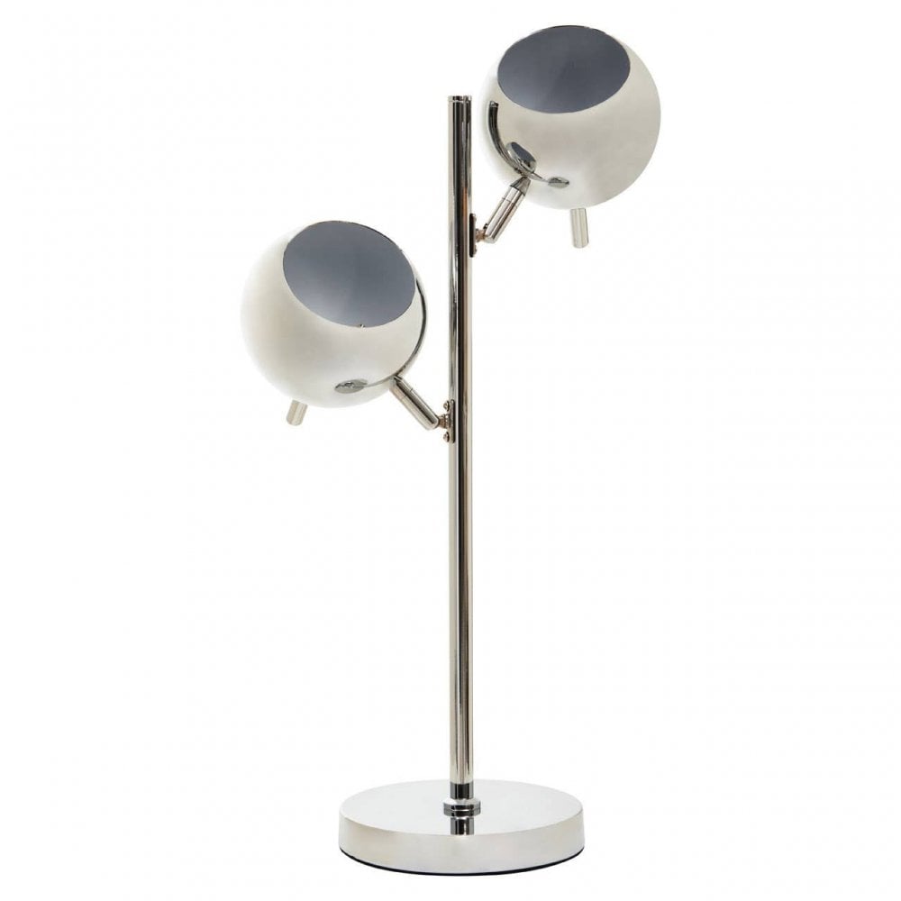 Karter  Chrome Finish  Table Lamp With Two Lights