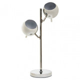 Karter  Chrome Finish  Table Lamp With Two Lights