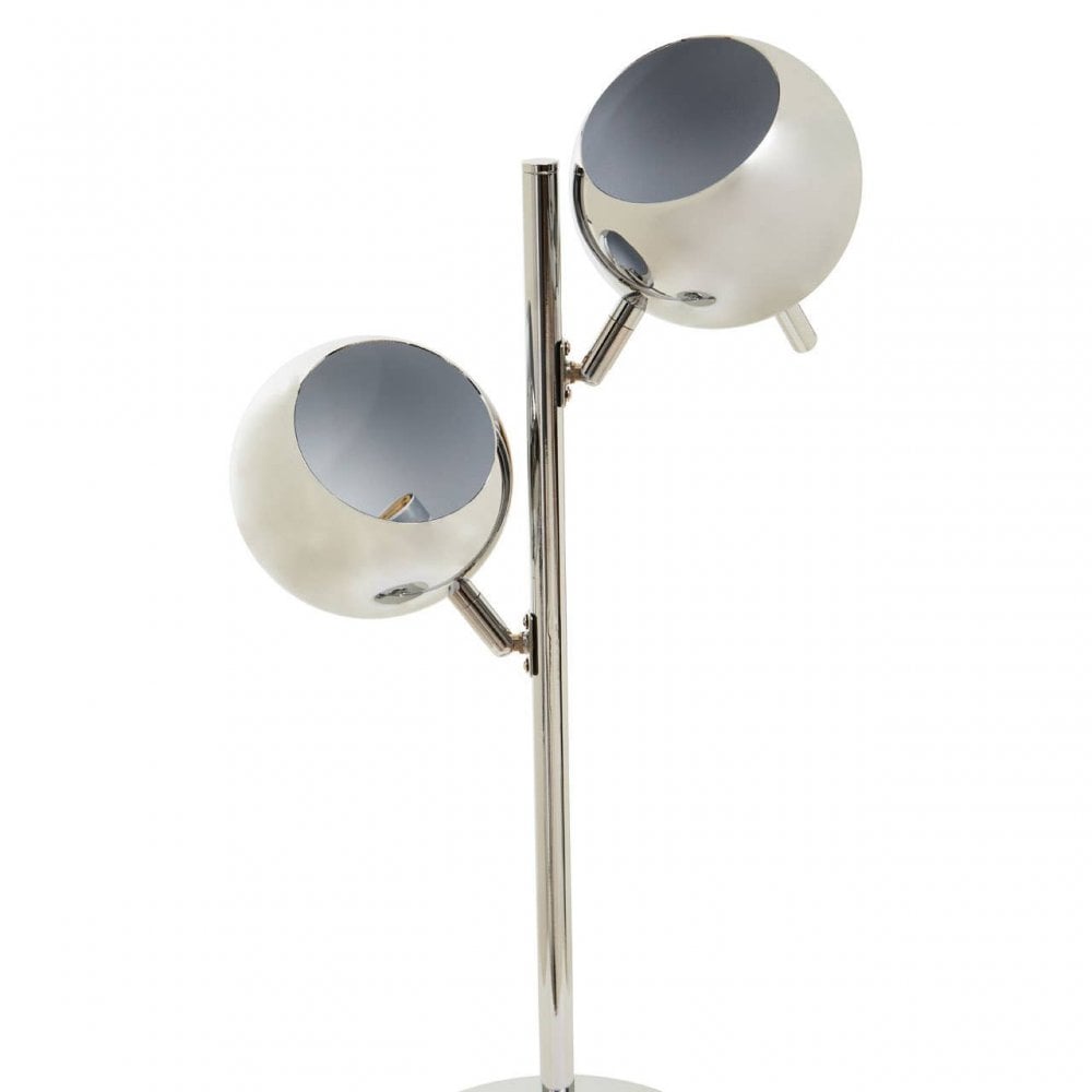 Karter  Chrome Finish  Table Lamp With Two Lights