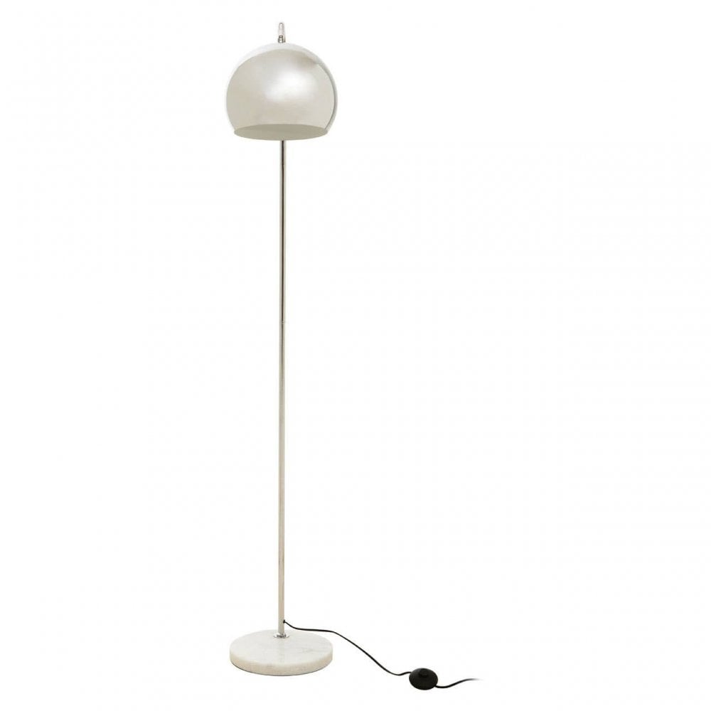 Karter Floor Chrome Finish Lamp With White Base