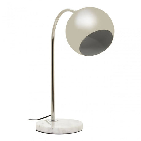 Karter Chrome Finish Table Lamp With White Base