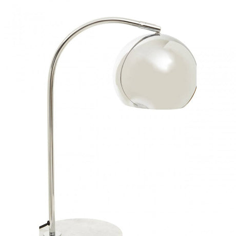 Karter Chrome Finish Table Lamp With White Base