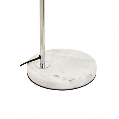 Karter Chrome Finish Table Lamp With White Base