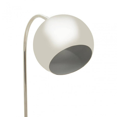 Karter Chrome Finish Table Lamp With White Base