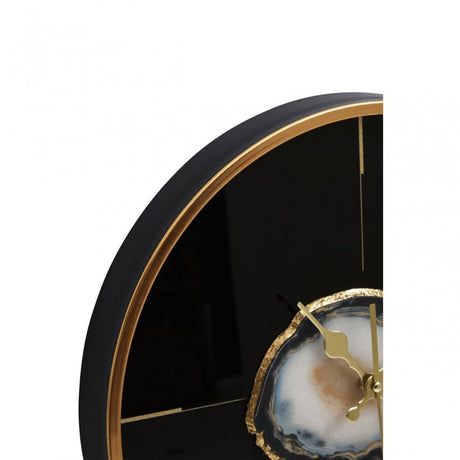 Celina Black And Gold Round Wall Clock