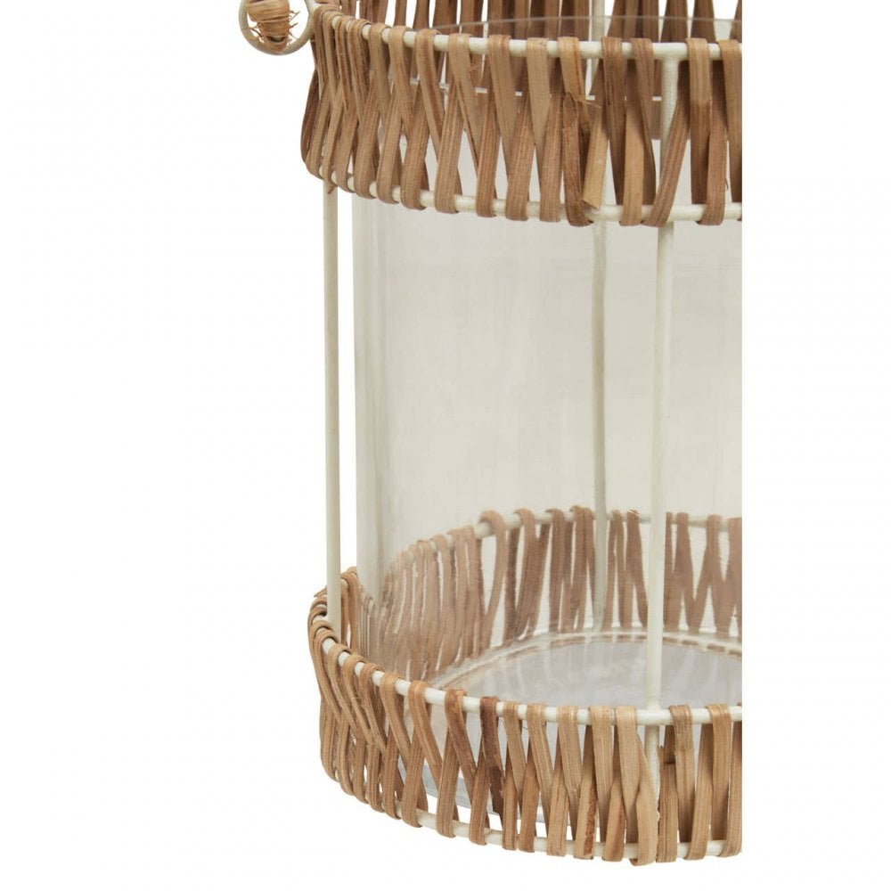 Kuta Natural And White Small Lantern
