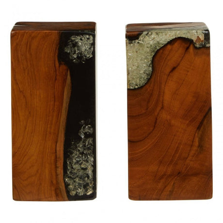 Sakra Set Of 2 Burnt Effect Bookends