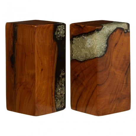 Sakra Set Of 2 Burnt Effect Bookends