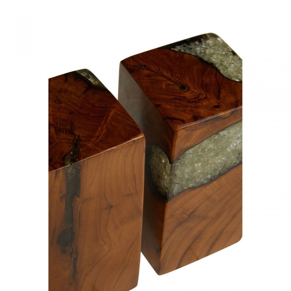 Sakra Set Of 2 Burnt Effect Bookends