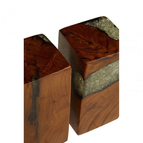 Sakra Set Of 2 Burnt Effect Bookends