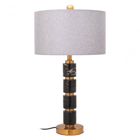 Marmo Grey Fabric Shade Table Lamp