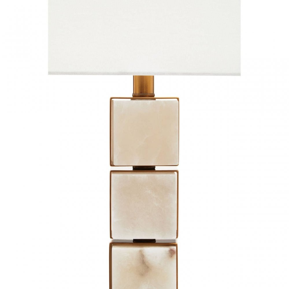 Marmo White Fabric Shade Table Lamp