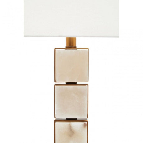 Marmo White Fabric Shade Table Lamp