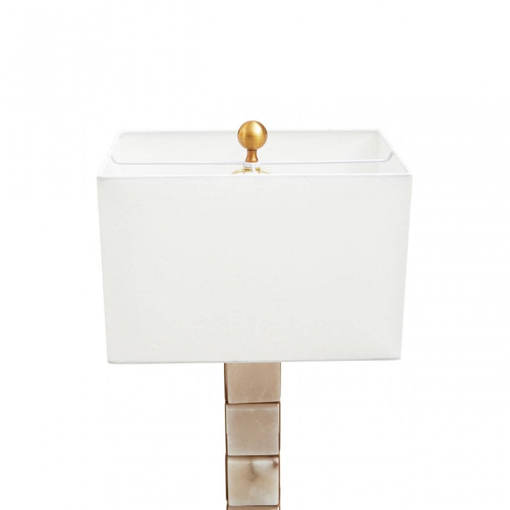 Marmo White Fabric Shade Table Lamp