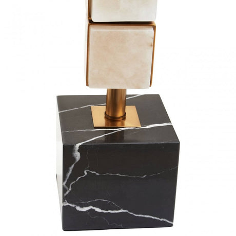 Marmo White Fabric Shade Table Lamp
