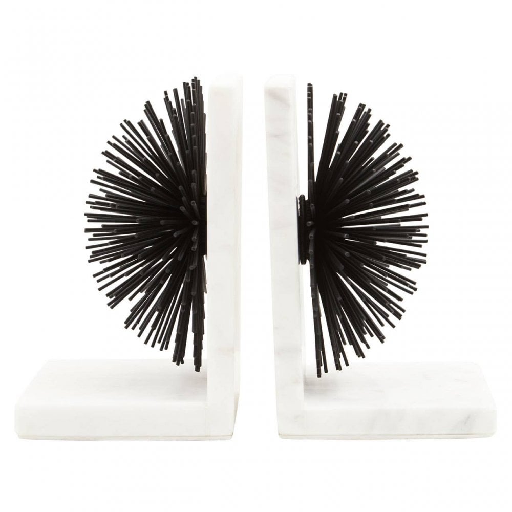 Mirano Set Of Two Starburst White Bookends