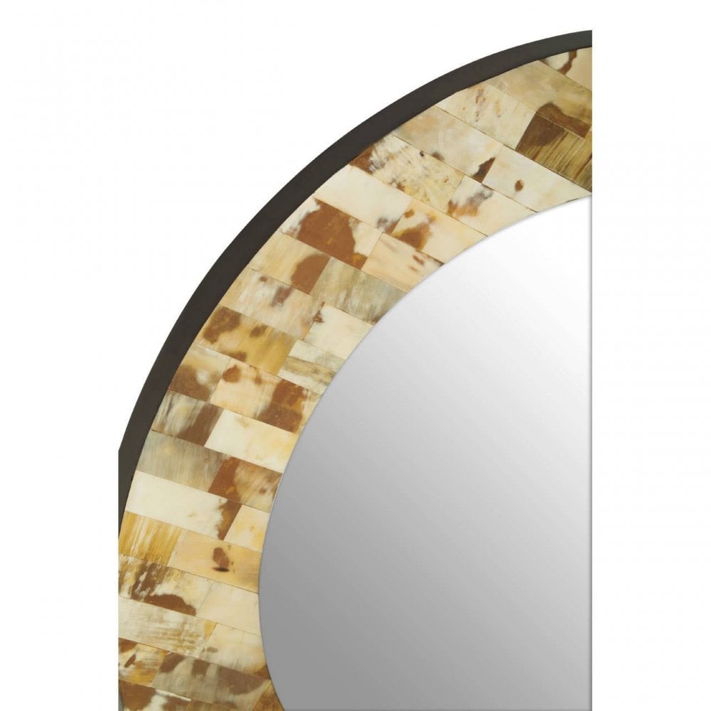 Obra Round Cream Shell Wall Mirror