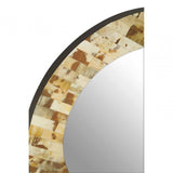 Obra Round Cream Shell Wall Mirror