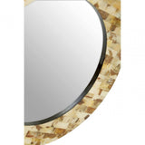 Obra Round Cream Shell Wall Mirror