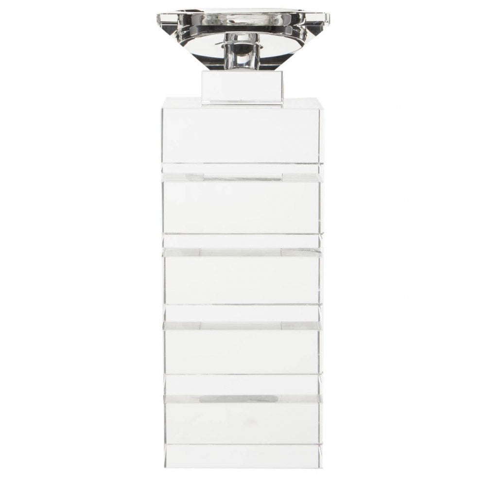 Carrie Clear Finish Small Candle Holder