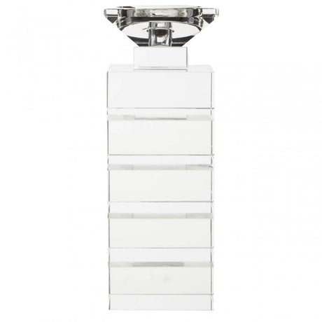 Carrie Clear Finish Small Candle Holder