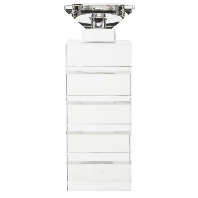 Carrie Clear Finish Small Candle Holder