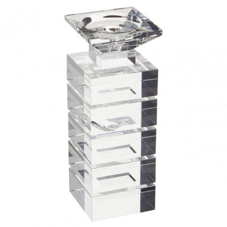 Carrie Clear Finish Small Candle Holder