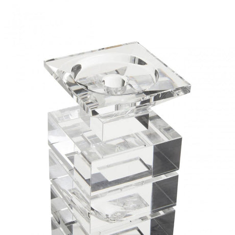 Carrie Clear Finish Small Candle Holder