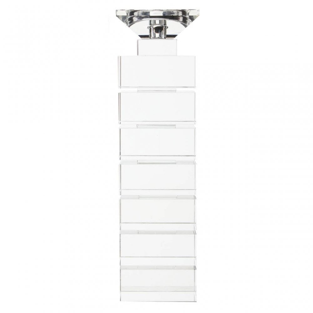 Carrie Clear Finish Large Candle Holder