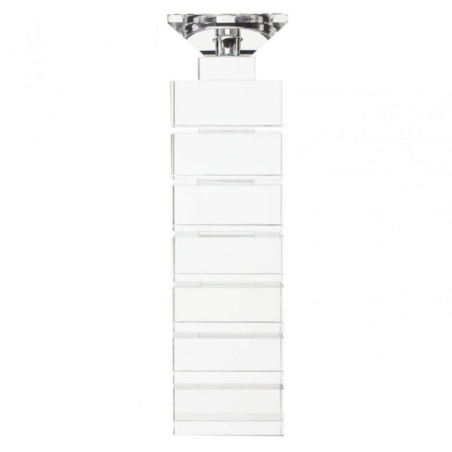 Carrie Clear Finish Large Candle Holder