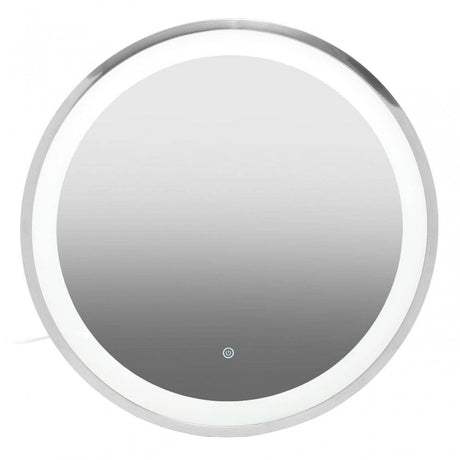 Avelino Illuminated Silver Round Mirror