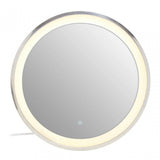 Avelino Illuminated Silver Round Mirror
