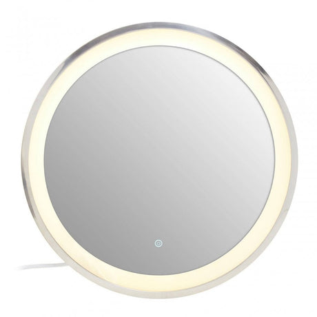 Avelino Illuminated Silver Round Mirror